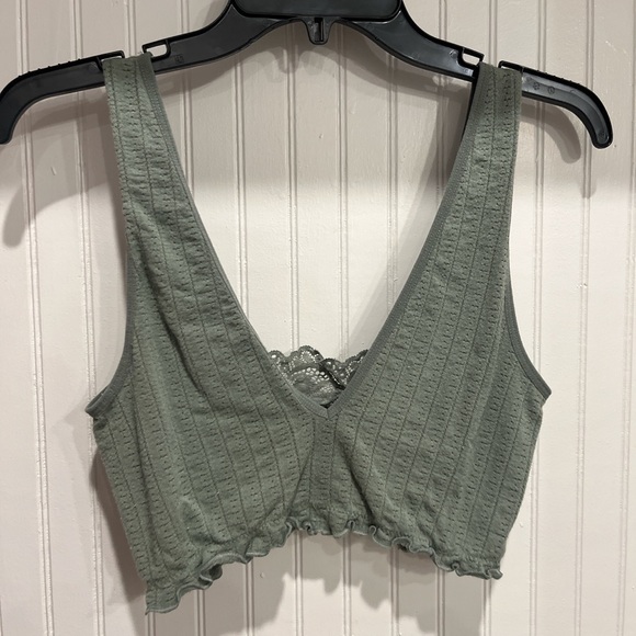 Anthropologie Green Cropped Top - Picture 2 of 2
